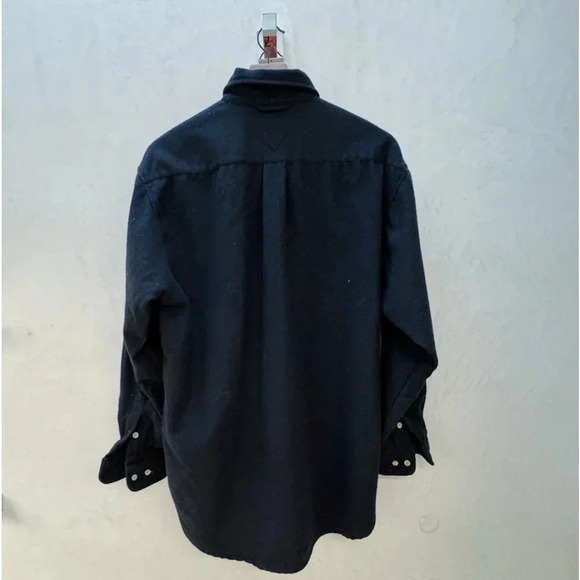 VTG Tommy Hilfiger || Men's Wool Blend Button Up Shirt in Black Sz Medium - Picture 3 of 11